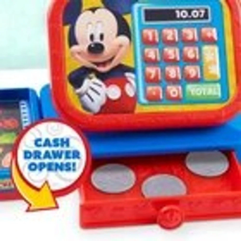 Disney Junior Mickey Mouse‎ Cash Register Toy Realistic Sounds Phrases 10 Pieces